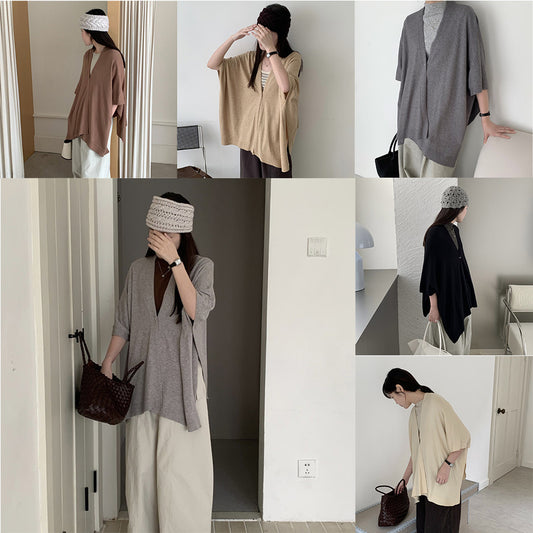 Korean-style Fashionable Versatile Travel Cloak Knitted Cardigan