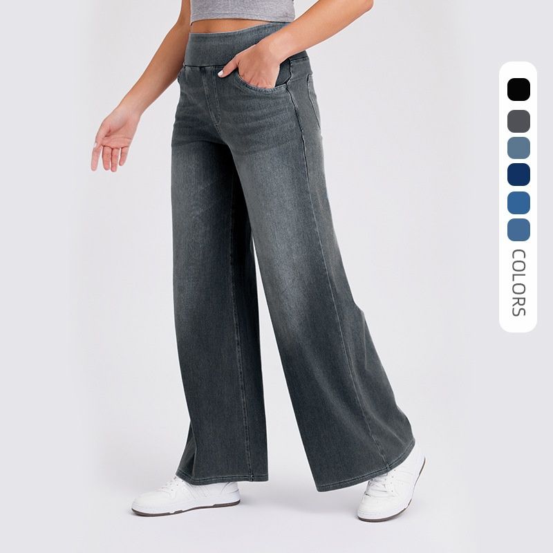 High Waist Straight Cat Beard Horse Riding Yoga Jeans