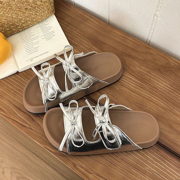 Boken Cool Slippers For Women's Summer Outdoor Wear, New French Style Super Popular And Beautiful Fashion Casual Flat Bottom Straight Drag
