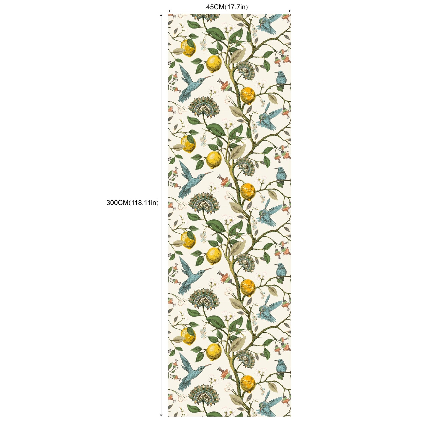 Removable Green Plants And Flowers Seamless Self-adhesive Wall Decor