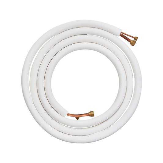 16FT Mini Split Line Set, 1/4" & 1/2" O.D Copper Pipes Tubing And Triple-Layer Insulation, For Air Conditioning Or Heating Pump Equipment & HVAC With Rich Accessories (18ft Connection Cable)