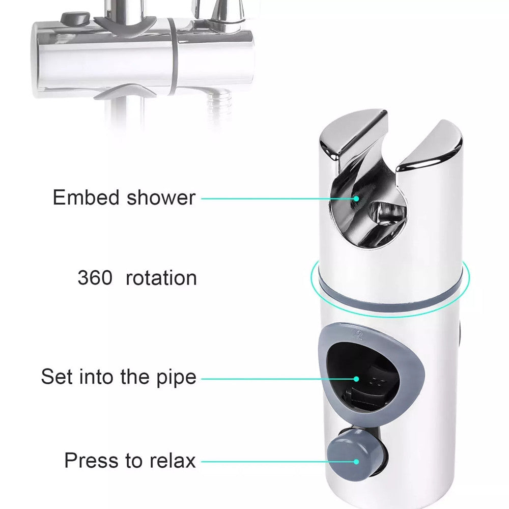 Bathroom Shower Kit Twin Head  Square Fixed Head Riser Rail Bath Mixer Tap Set