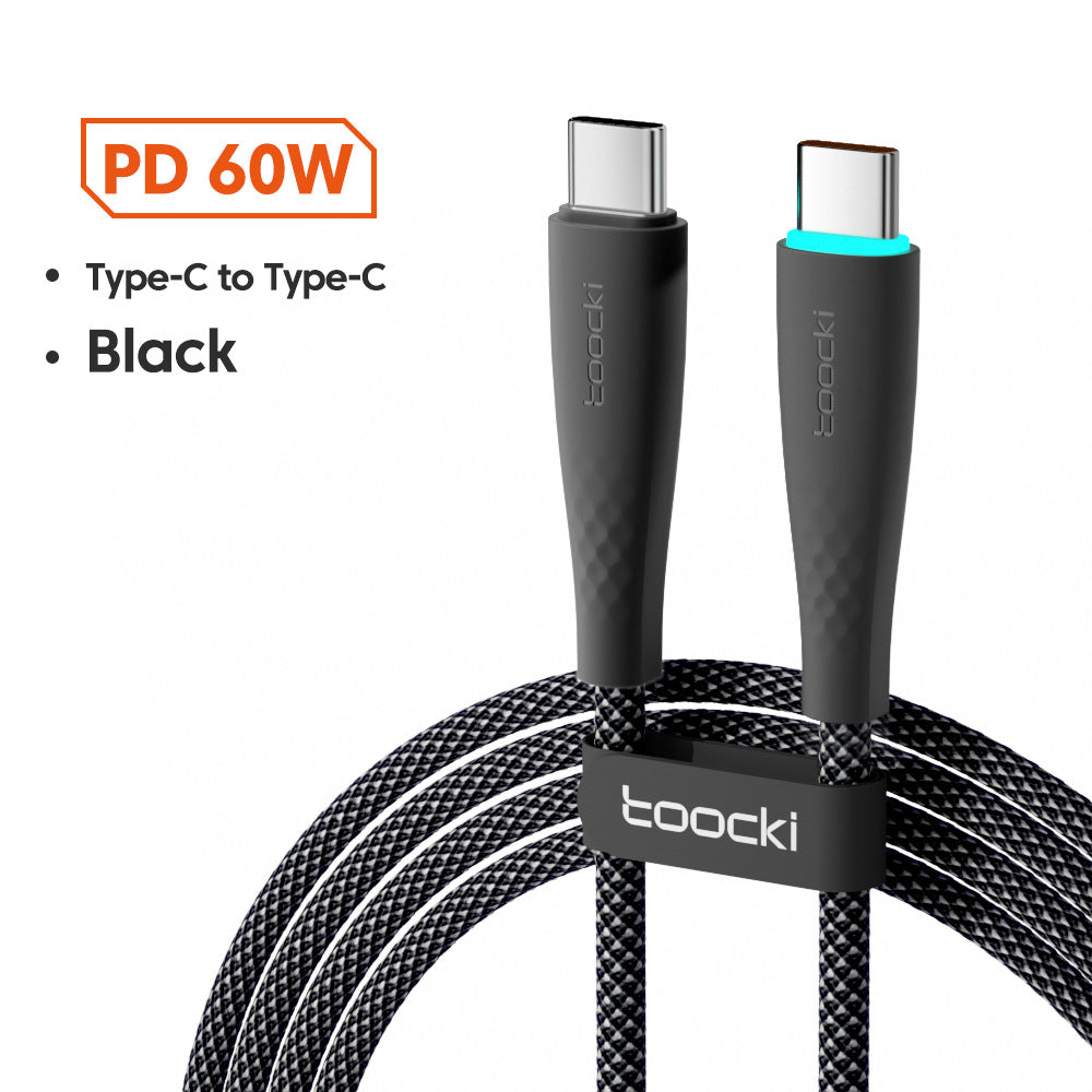 USB-C To USB-C Fast-charging Cable With LED Lighting, Suitable For Smartphones