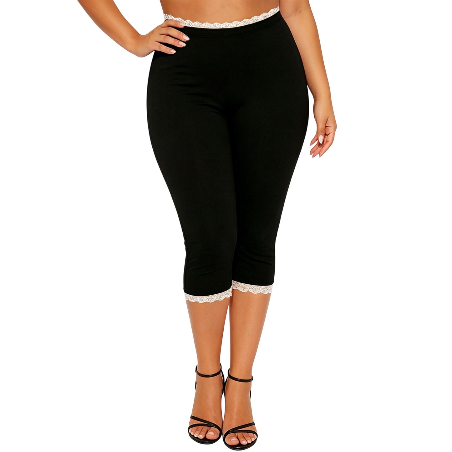 Womens Casual Sporty Fitness Bootcut Pants With Hip-Lifting Design, Printed Lace