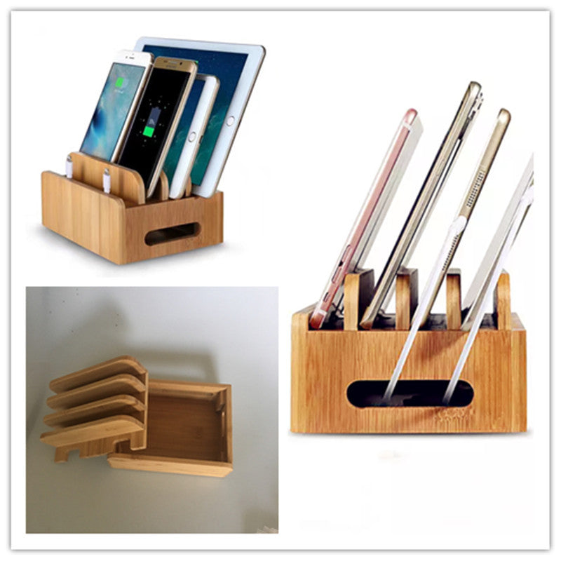 Creative Desktop Wooden Mobile Charging Bracket Bamboo Phone Bracket