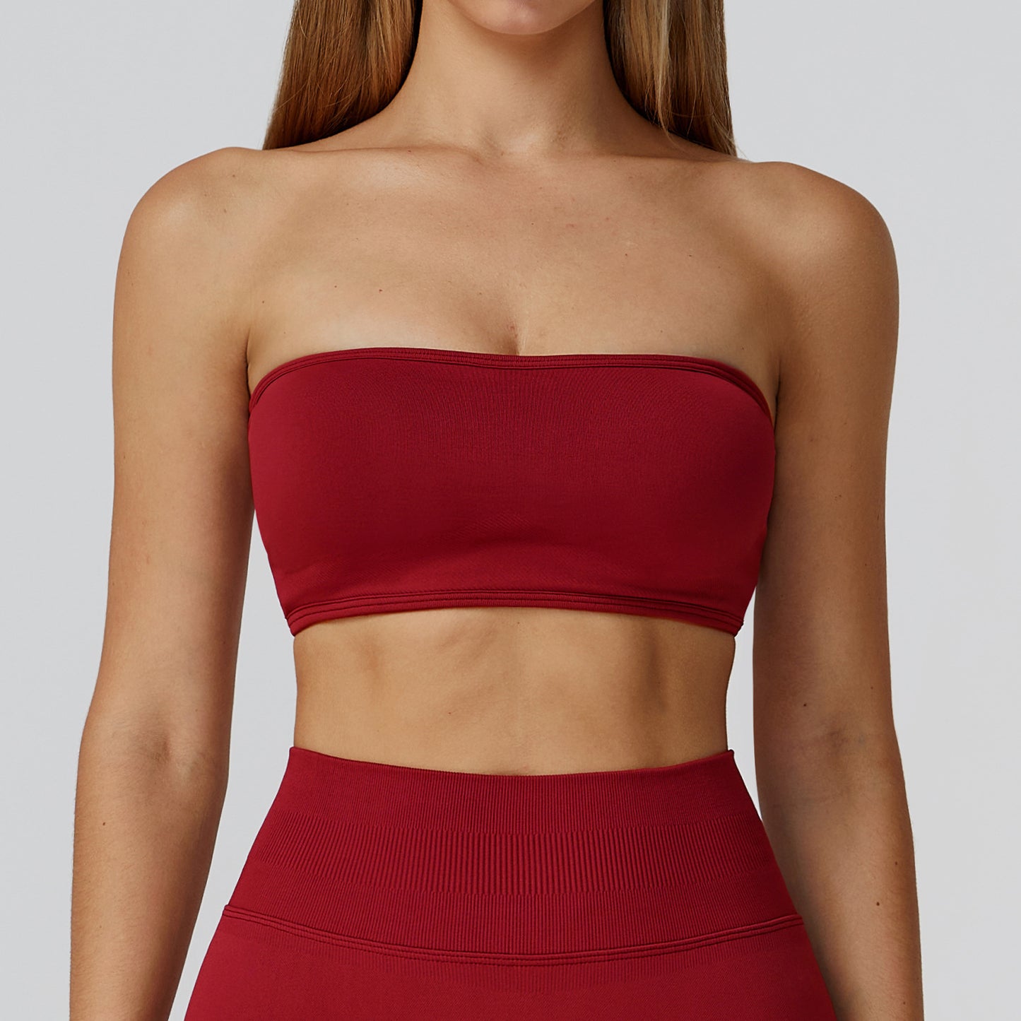 One Piece Tube Top Yoga Bra Hollow-out Beauty Back Running Sports Bra