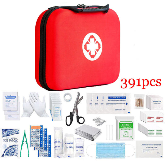 391-piece First Aid Kit For Medical Emergencies While Traveling, At Home, In The Car, In A Taxi Or At Work