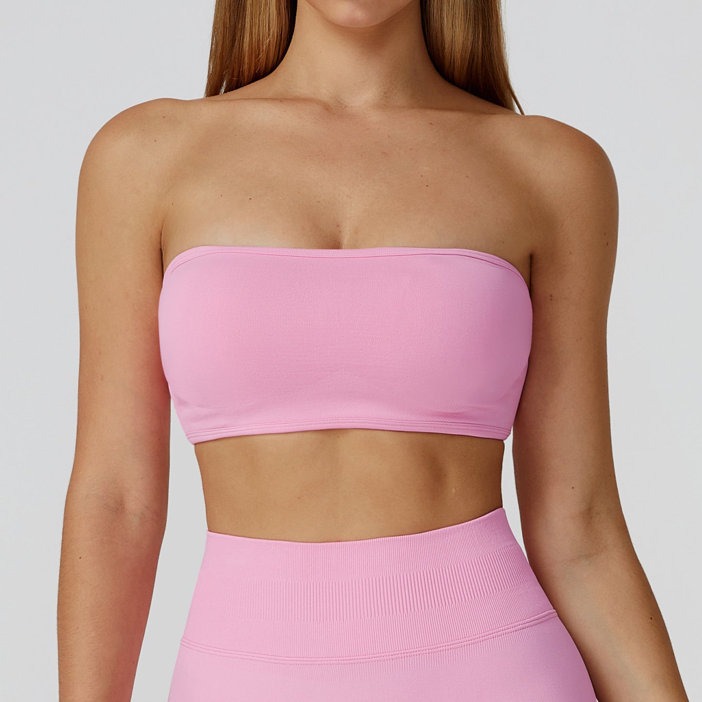 One Piece Tube Top Yoga Bra Hollow-out Beauty Back Running Sports Bra