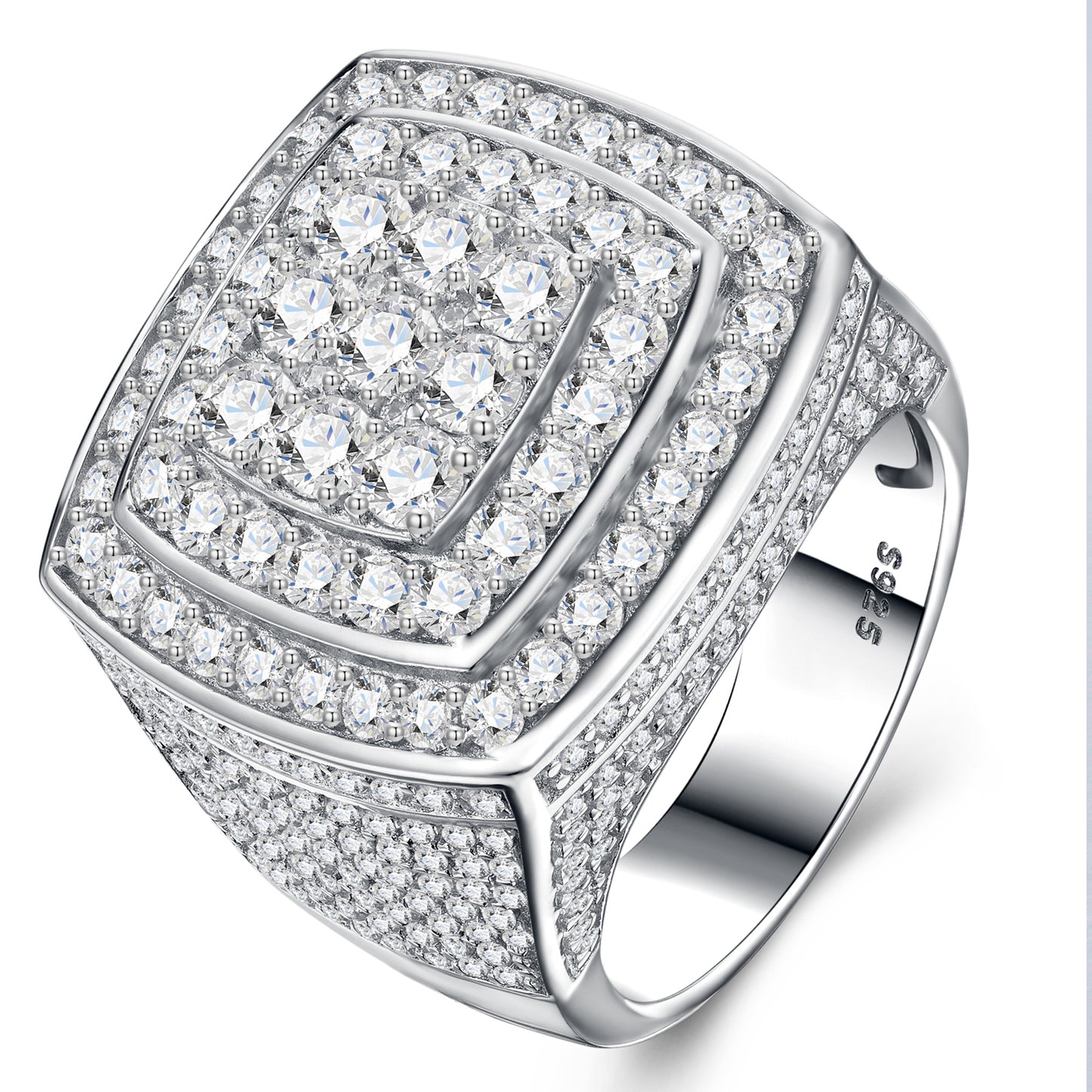 Engraved With Top-quality Moissanite, This Luxurious And Fashionable Minimalist Jewelry Set Features Exquisite Silver Accessories For Men. Made Of S925 Silver With Electroplated Platinum.