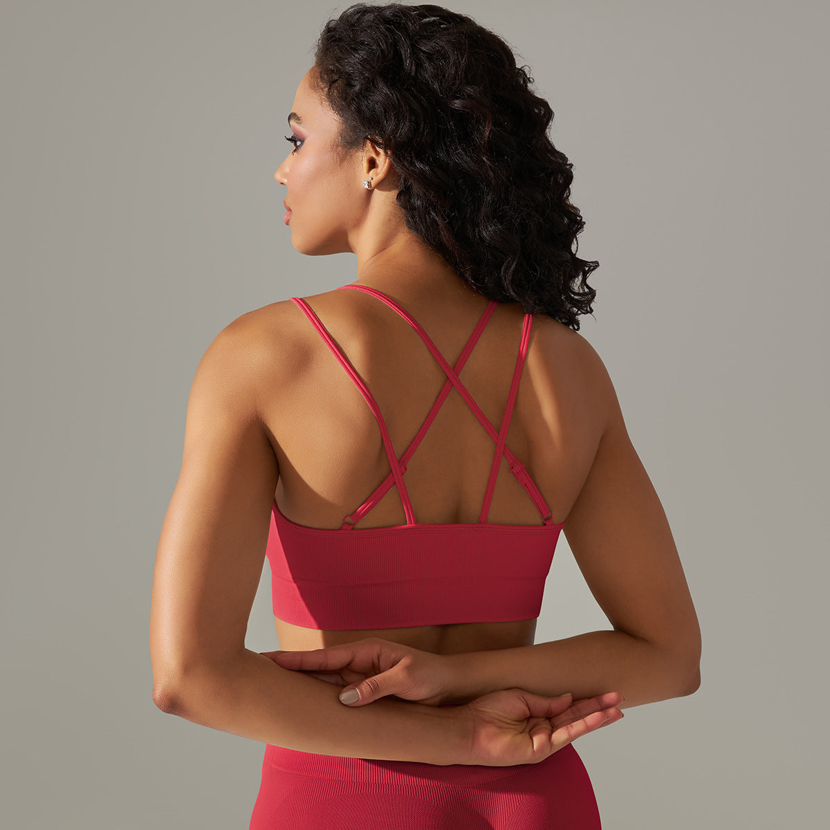 Seamless Knitted Beauty Back Yoga Clothes Running Workout Bra