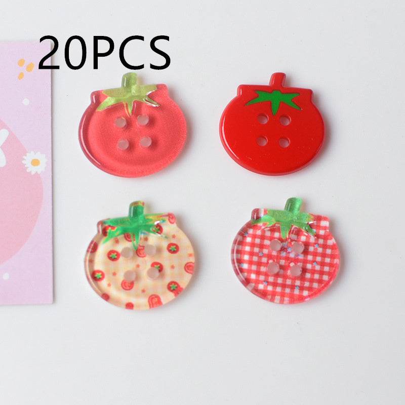 Portable Home Cute Tomato Button Ornament Accessories