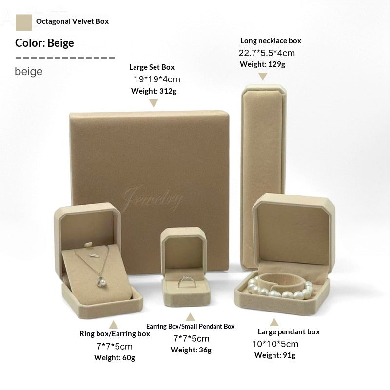 Necklace Gift Box With Rounded Corners Made Of Velvet Fabric