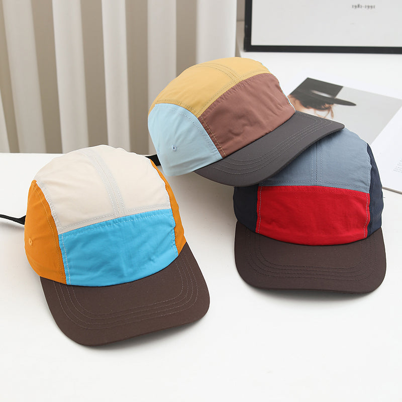 Men's And Women's Multi-color 5-piece Quick-drying Lightweight Sun-protective Adjustable American-style Casual Baseball Cap For Outdoor Leisure, Daily Outings, Practical Use