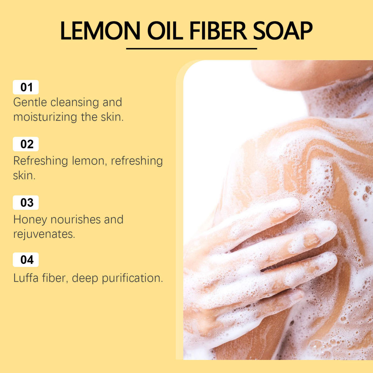 Honey Lemon Oil Fiber Gentle Cleansing Soft Body Skin Refreshing Care Lubricating Soap