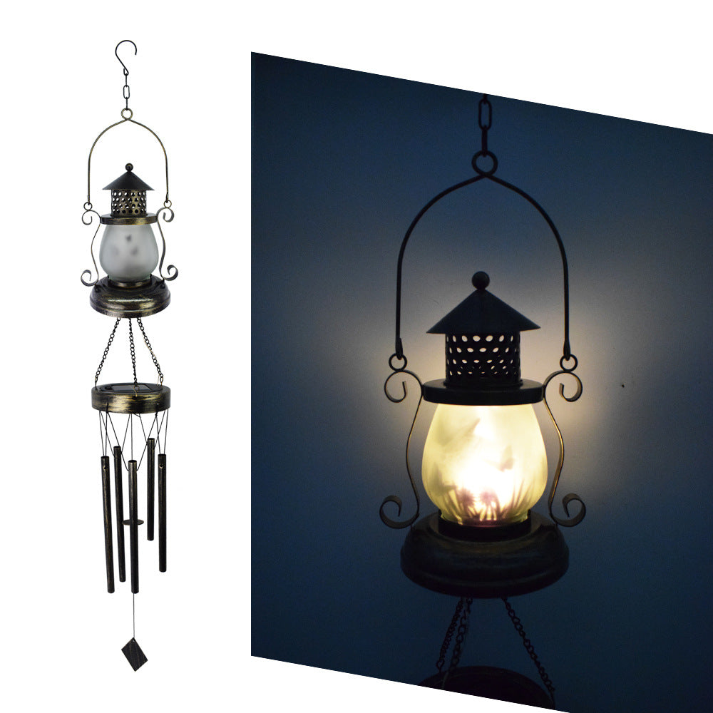 Solar-Powered Wrought-Iron Garden Decorative Night Light Outdoor Courtyard Lamp