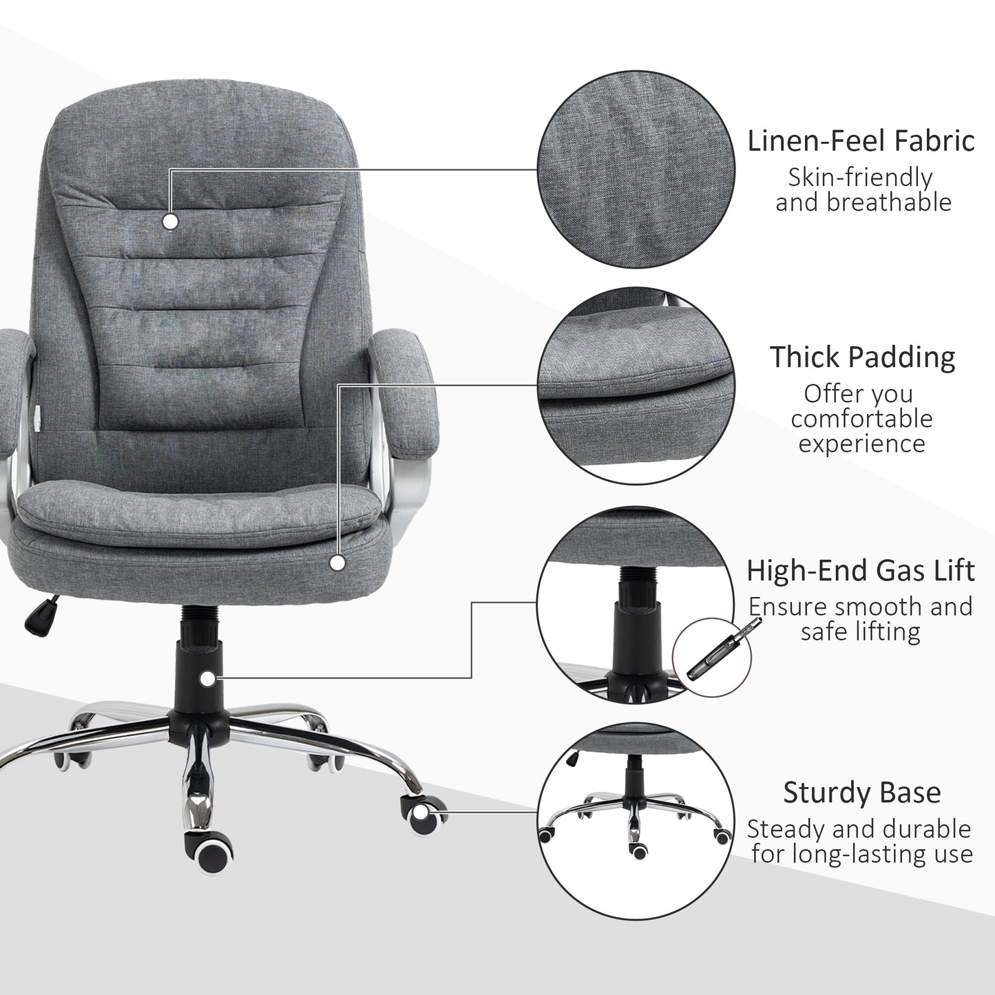 High Back Home Office Chair Executive Computer Chair With Adjustable Height