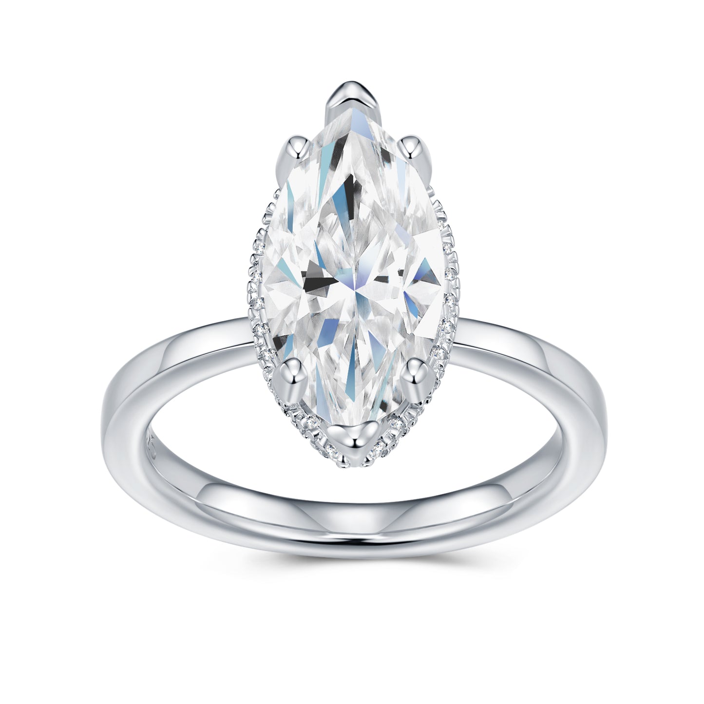 Engraved With Top-quality Moissanite, This Luxurious And Fashionable Minimalist Jewelry Set Features Exquisite Silver Accessories For Ladies. Made Of S925 Silver With Electroplated Platinum.