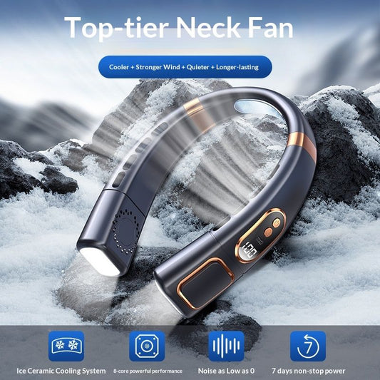 Ice Porcelain Cooling Portable Neck-Hanging Fan