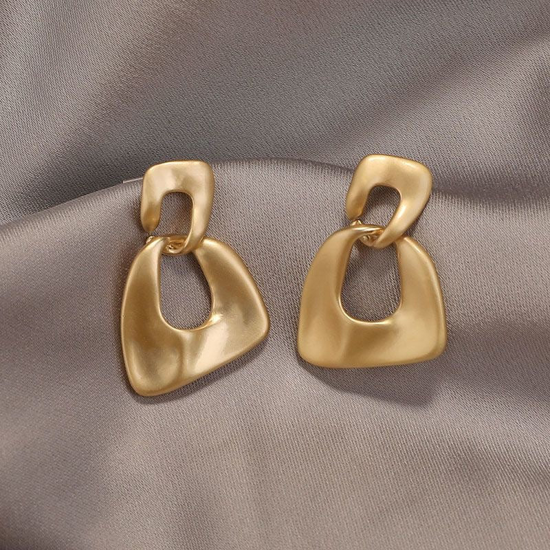 Sterling Silver Needle Brushed Metal Stud Earrings Women Minimalist Design Premium Fashion Gift