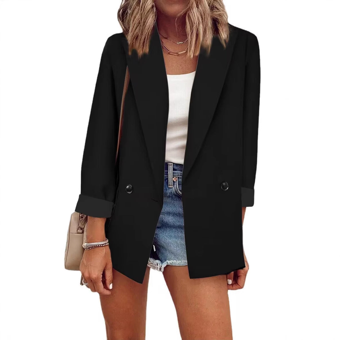 Fashionable New Fallwinter Solid-color Single-piece Blazer