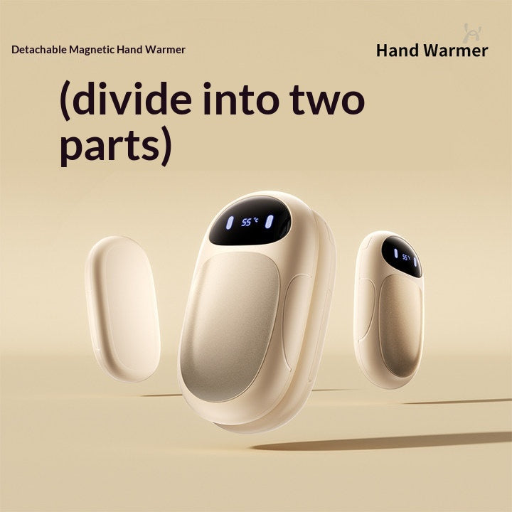 Magnetic Mini Split Type Hand Warmer With Charging Function