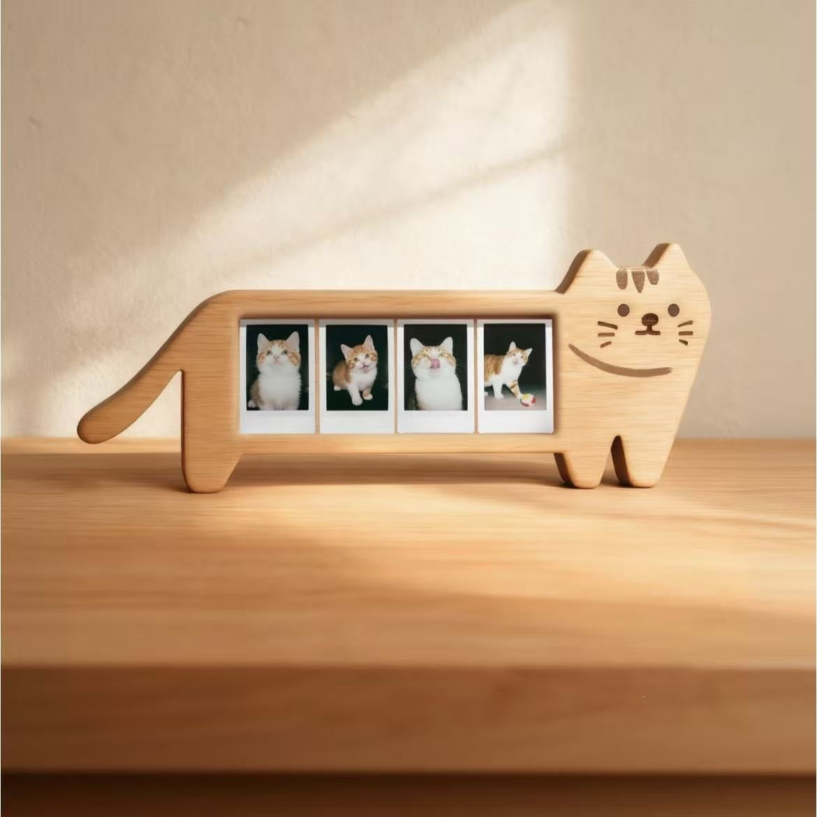 Cute Kitten Wooden Photo Frame For Capturing Seasonal Snapshots