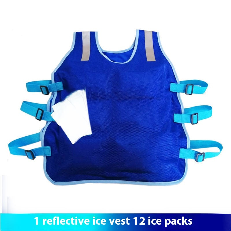 Summer Cooling Vest Outdoor Heatstroke Prevention Ice Pack Refrigeration