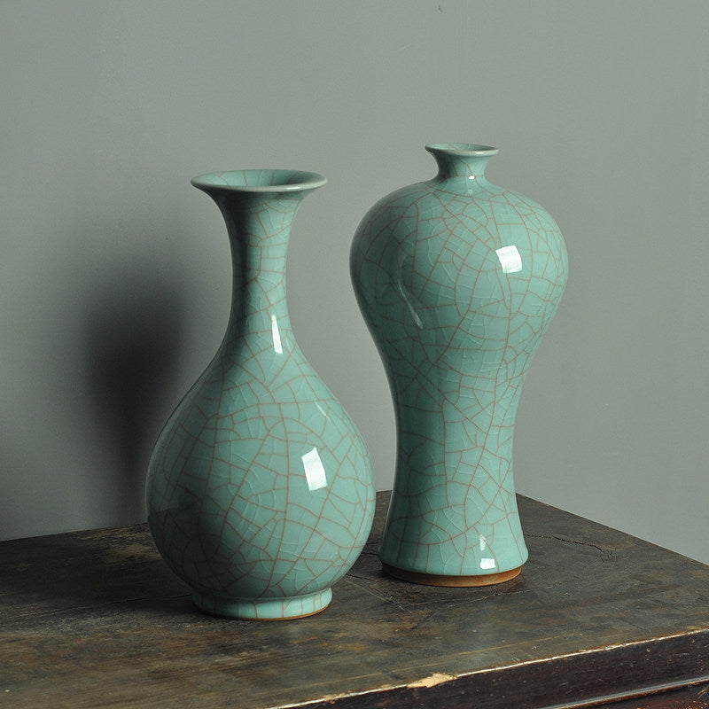 Celadon Vase Beauty Drunk On Plum Blossoms Jade Pot Spring Style For Home Decor