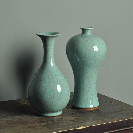 Celadon Vase Beauty Drunk On Plum Blossoms Jade Pot Spring Style For Home Decor