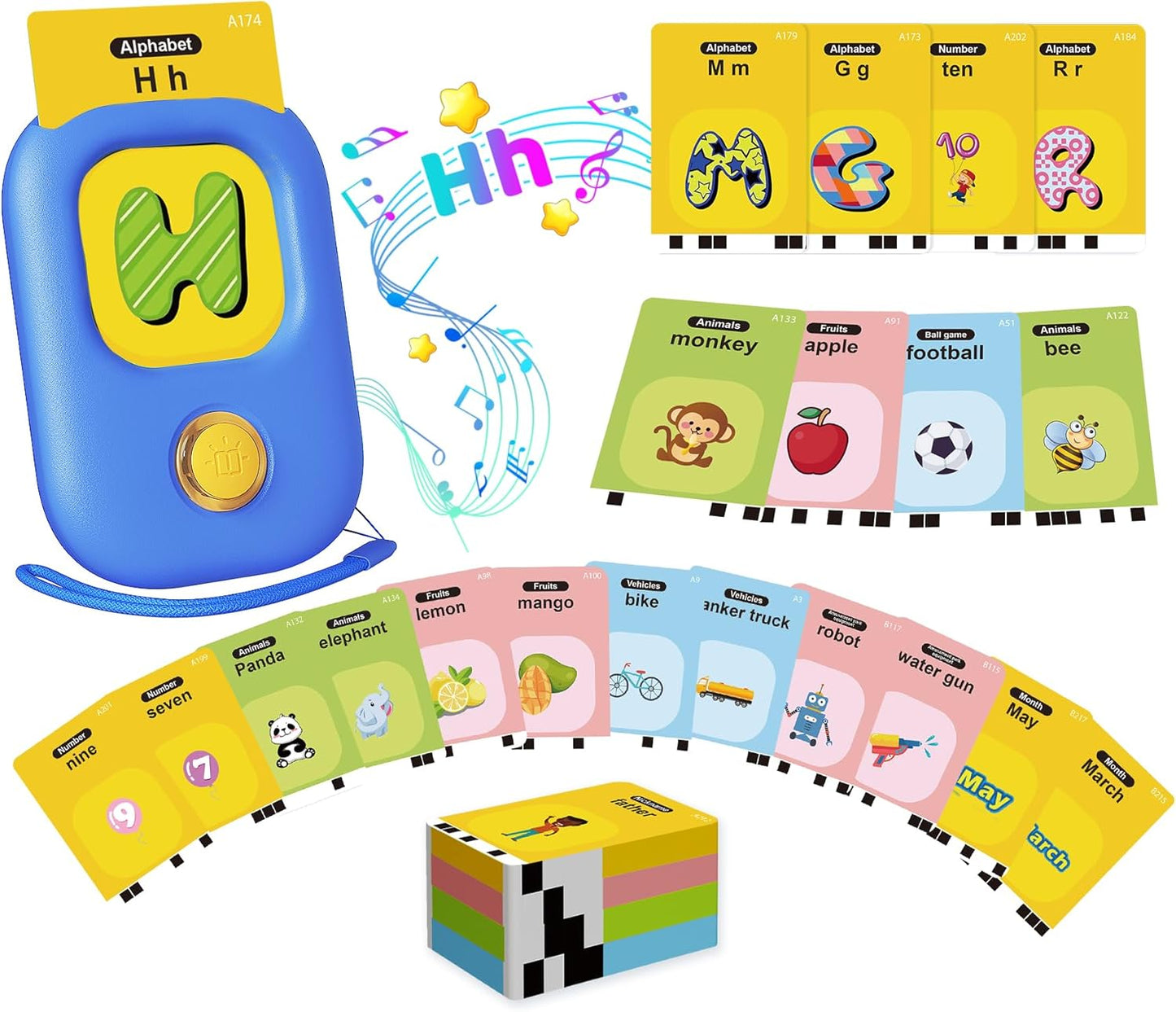 Talking Flash Cards,Kids Toddler Flash Cards With 448 Sight Words,Montessori Toys,Autism Sensory Toys,Speech Therapy Toys,Learning Educational Gifts For Age 1 2 3 4 5 Years Old Boys And Girls