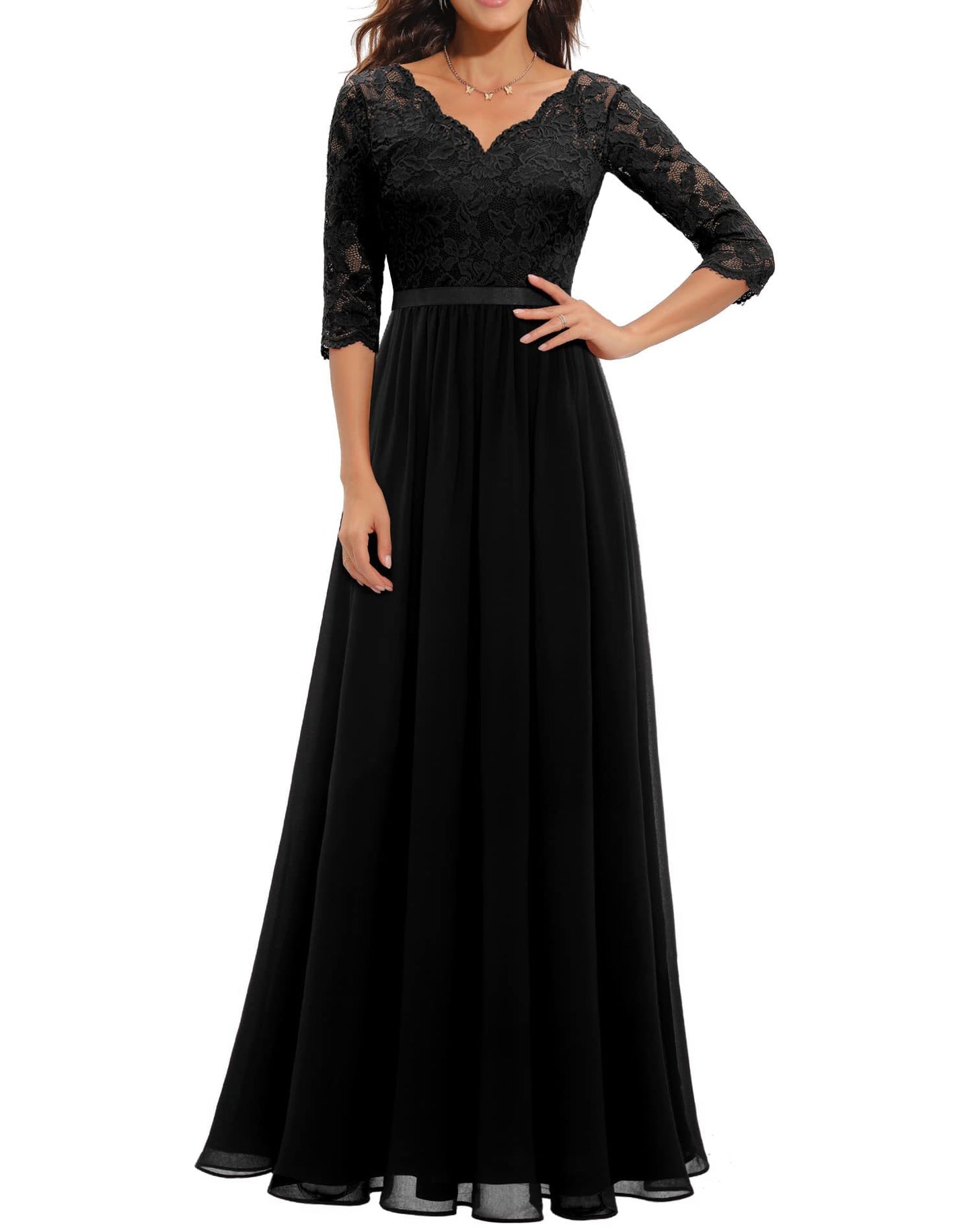 Best Seller Dress Lace Long Patchwork Waist-tight Noble Dress