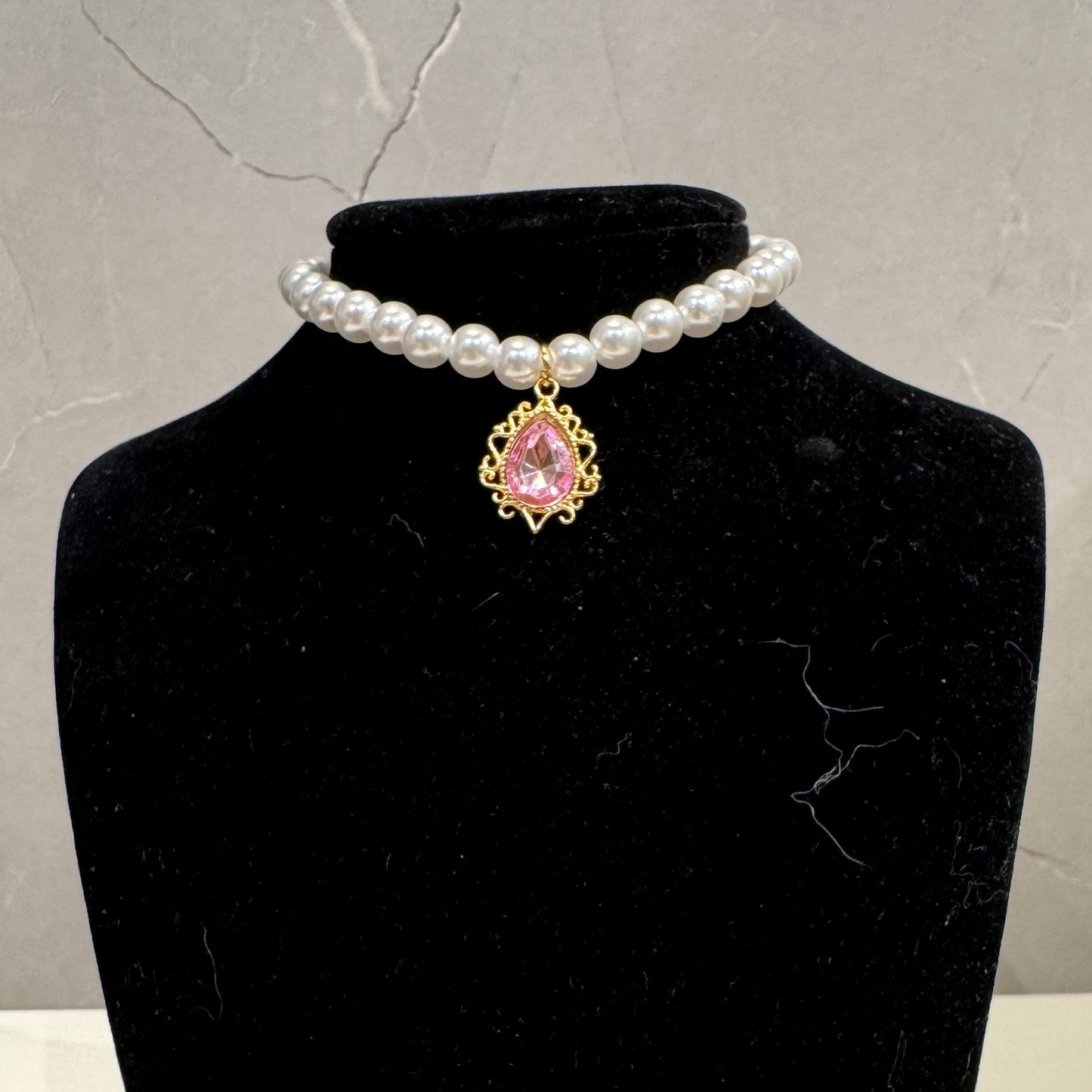 Court-style Crystal Zircon Vintage Pearl Fashion Choker