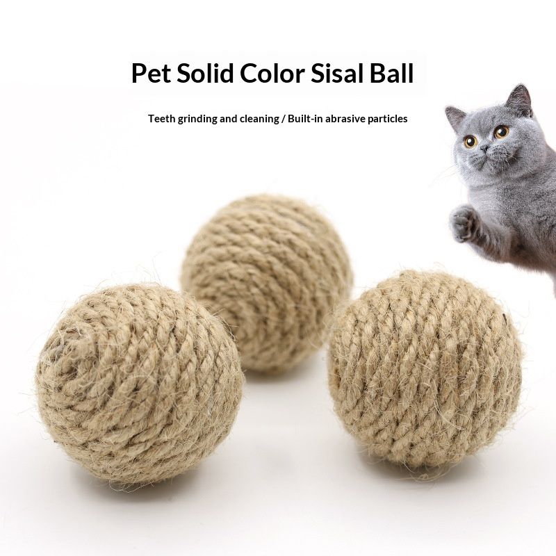 Pet Hemp Rope Ball 45 Cm Natural Color Woven