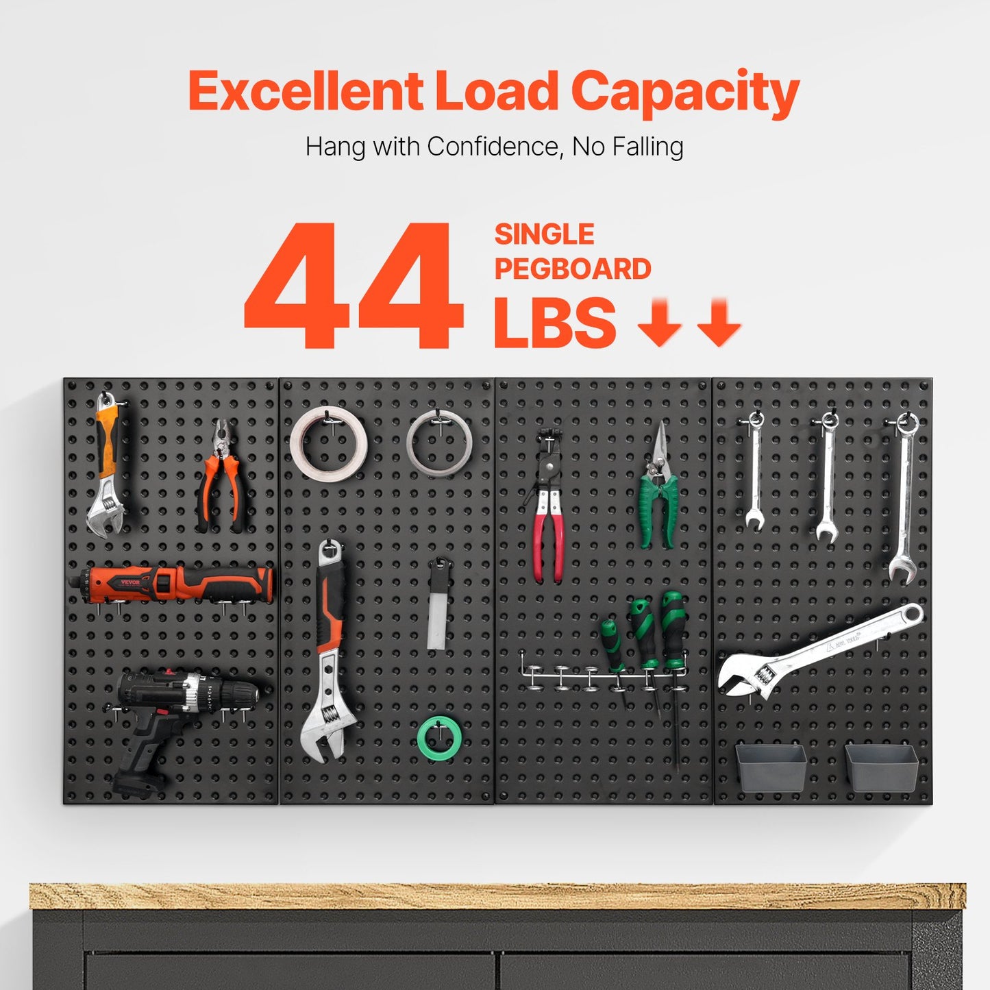 Metal Pegboard Panels, 24" X 12" Pegboard, 4 Panels, Heavy Duty Peg Board Wall Organizer With Accessories, For Living Room Garage Tool Storage Office Organization Craft Room Kitchen Home, Black