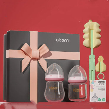 Glass Baby Bottle Gift Set Newborn Anti-Colic