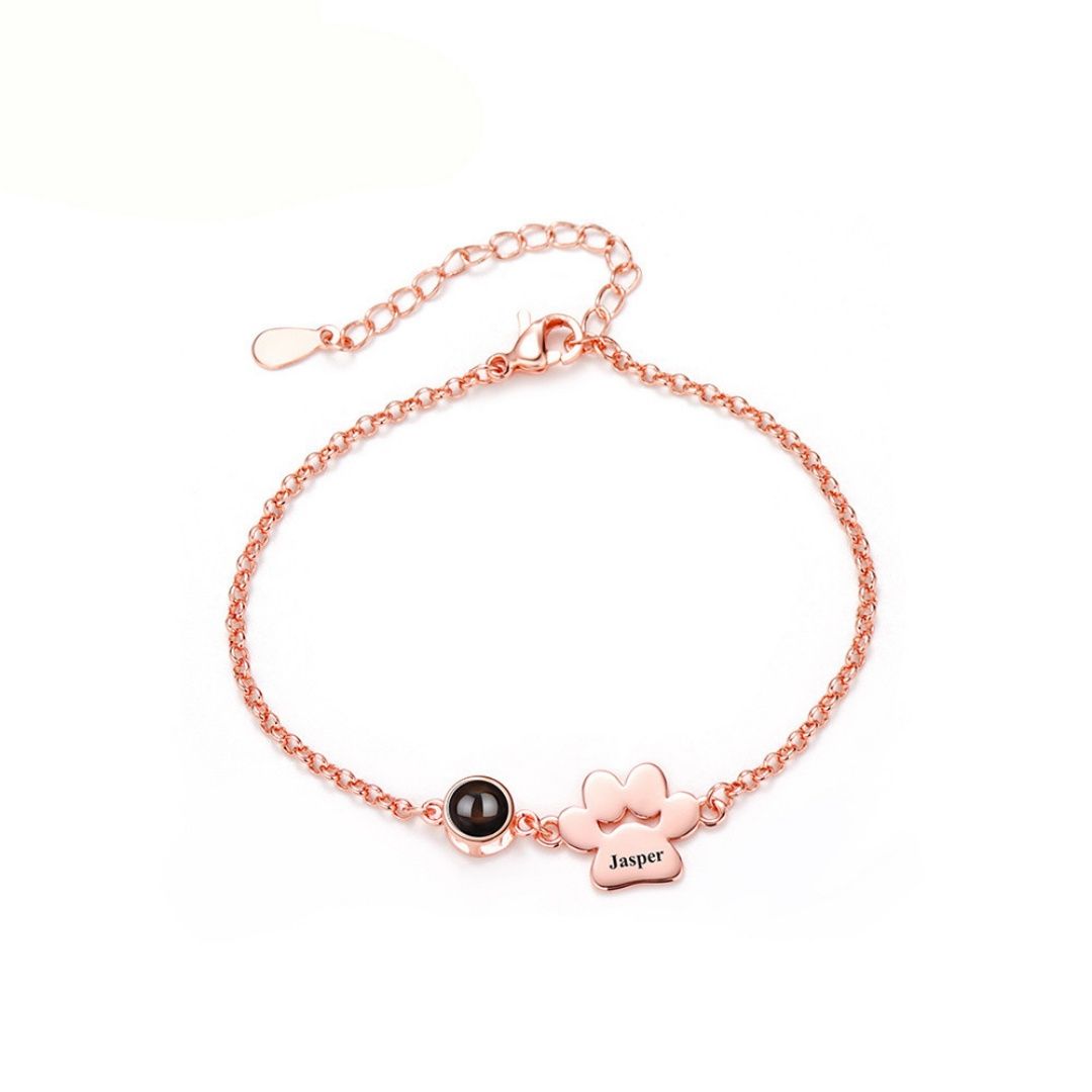 Creative And Versatile Stainless Steel Pet Paw Print Bracelet
