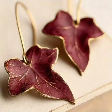 New Hot Selling Green Maple Leaf Minimal Earrings, Retro Bohemian Stylish Personality Trend Jewelry, Party Statement Ear Ornaments For Women