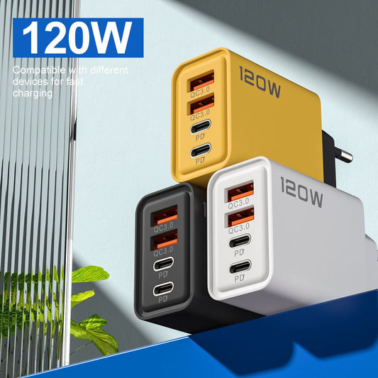 120W Dual PD  Dual USB Charger For Fast Charging