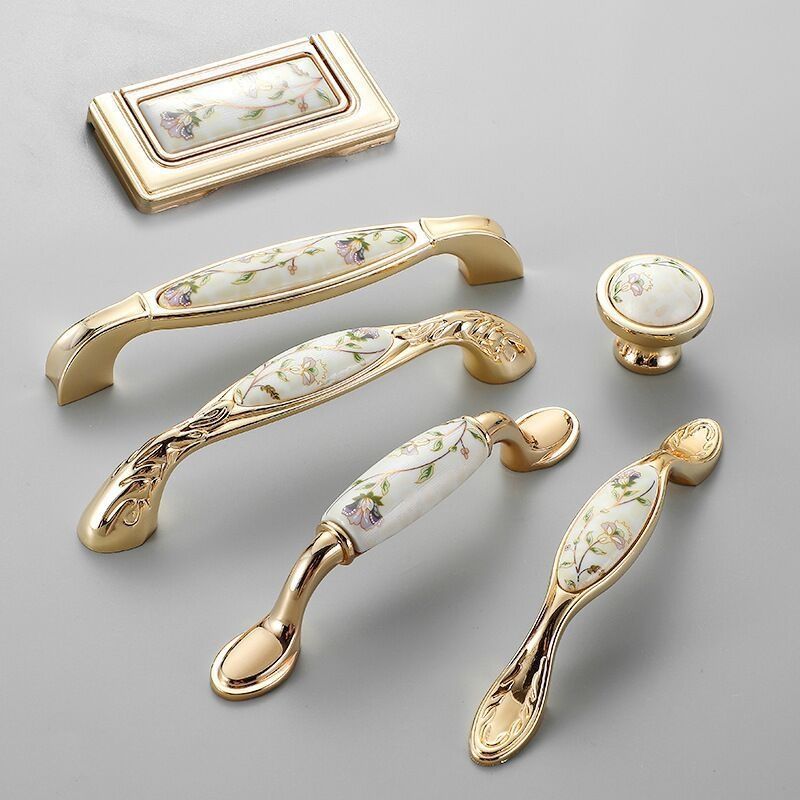 New Chinese-style Golden-patterned Classic Cabinet Handle