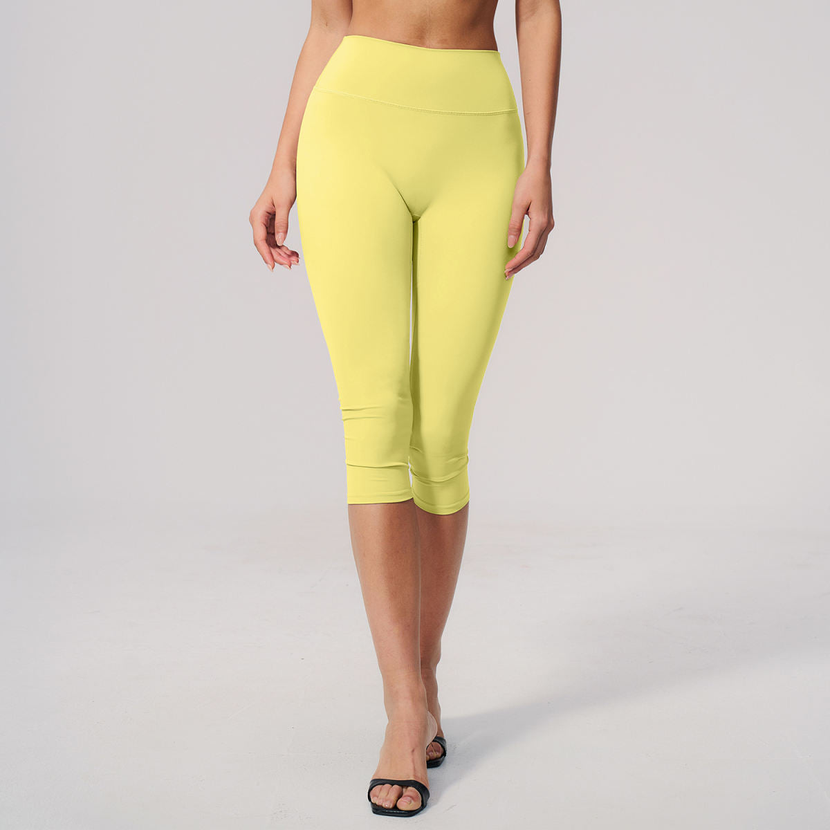 Womens Yoga High-Waist Tight-Fitting Slimming Sports Capris