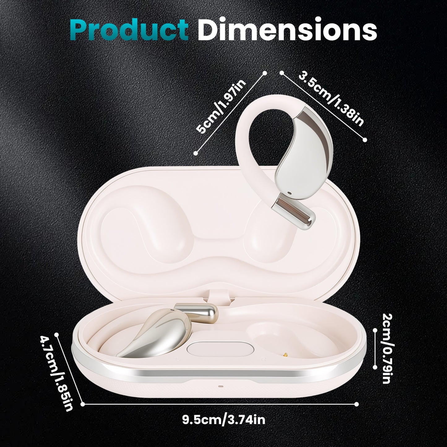 Open-Ear AI Translation Earbuds 165-Language Real-Time AI Headphone Wireless 5.4 Translating Earbuds With Charging Case For Travel Meetings Language Learning