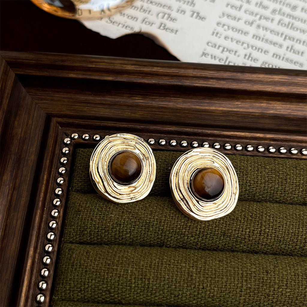 Elegant Vintage Floral Earrings For Women Silver Zircon Stud Earrings Retro Luxury Jewelry Gift