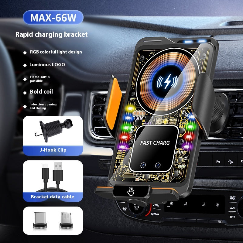 Car Phone Holder Transparent Magnetic Direct 15W Wireless Fast Charging Bracket Charger