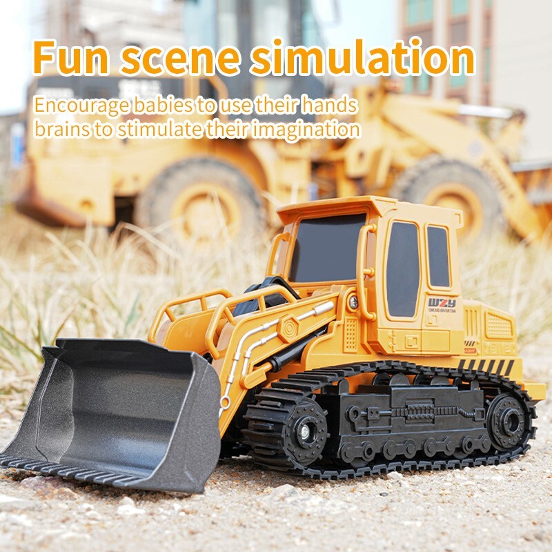 Remote-controlled Engineering Vehicle Toy Bulldozer Excavator Kids Gifts