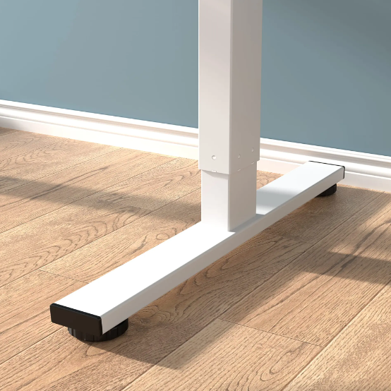 Electric Standing Desk Whole Piece Adjustable Height Desk Home Office Computer Workstation Sit Stand Up Desk White Frame - Maple Top