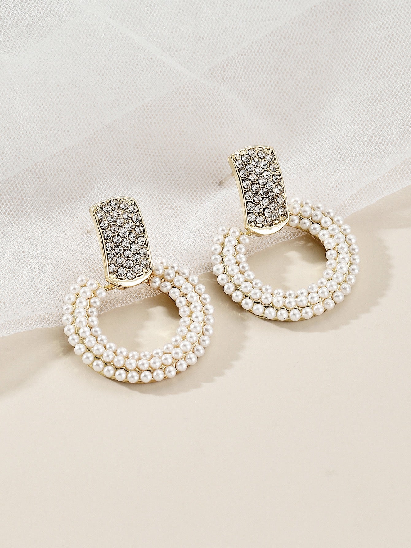 French Vintage Pearl Earrings Women Korean Style Studs Elegant Luxury Fashion Jewelry Gift