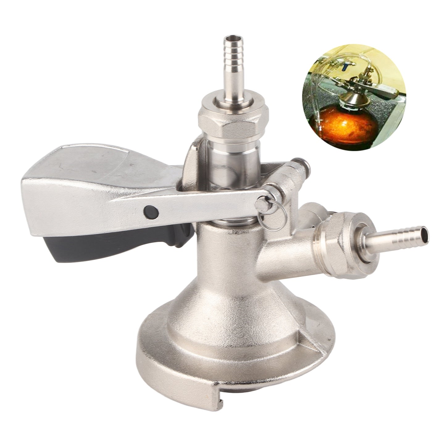 A Type Keg Coupler Stainless Steel Beer Keg Dispenser Connector Dispensing Equipment Accessory