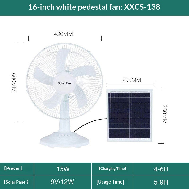 Outdoor Camping Vertical Floor Standing Solar Fan