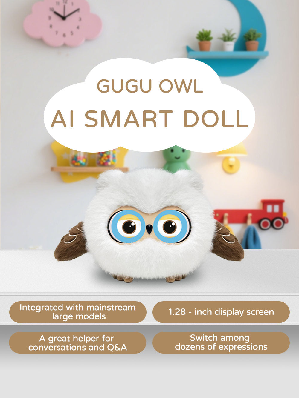 AI Intelligent Dialogue, Fast Response, Plush Owl Toys Accompany Children In Early Childhood Education, Interactive Plush Toys Accompany Children