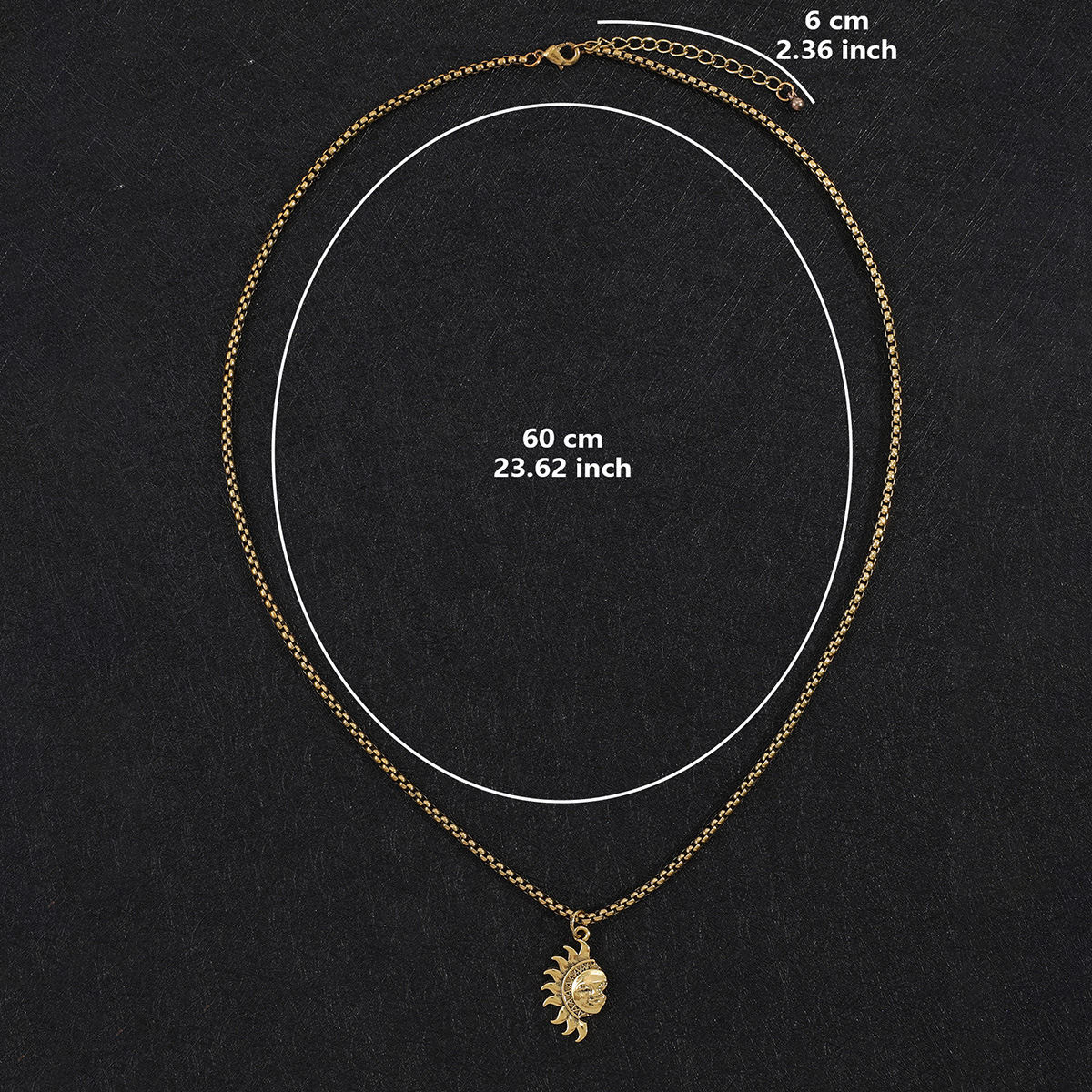 Sun And Moon Asymmetric Accessories Men's Titanium Steel Couple's High Sense Necklace